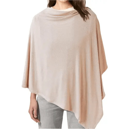 Konssy Knit Nursing Cover for Breastfeeding, 360 Full Privacy Breathable Breastfeeding Cover, Multi-use Carseat Canopy(Beige)