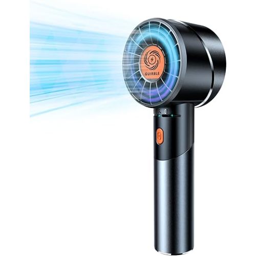 Handheld Fan,Portable Turbo Fan,Powerful Personal Fan(7000rpm High-Speed Motor,Battery Work 3-16 H),USB Rechargeable Mini Handheld Fan for Travel/Outdoor/Gift/Makeup (Black)