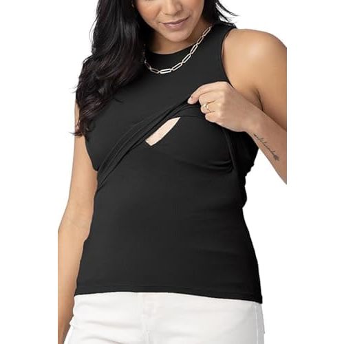 Kindred Bravely Ribbed Racerback Nursing Tank Top | Women's Sleeveless Breastfeeding Shirt