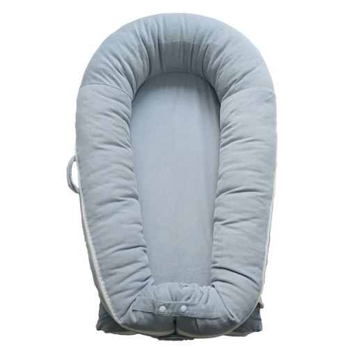 Deluxe Infant Lounger, Baby Nest Cover for Baby Girls & Boys, Newborn Essentials for Baby 0-12 Months, 100% Cotton, Portable Travel Bed (Corduroy Cotton, Beacon Grey)