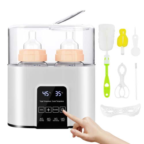 Lychee Baby Bottle Warmer, 4-in-1 Double Bottle Sterilizer, Defrost and Food Heater, LCD Display