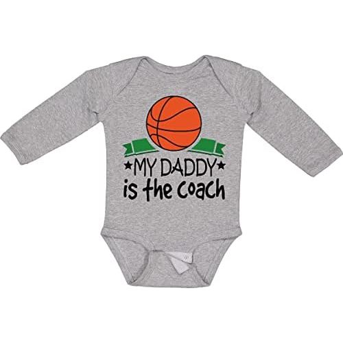 inktastic Basketball My Daddy Is the Coach Long Sleeve Creeper