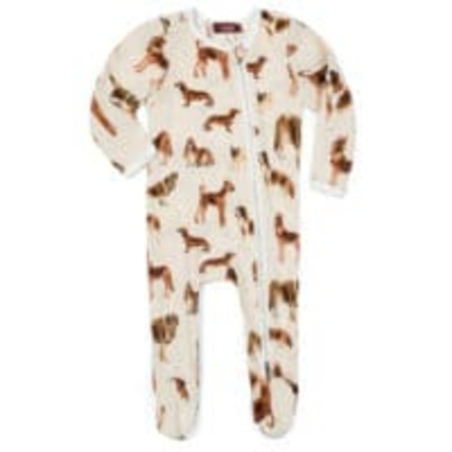 Natural Dog Organic Cotton Zipper Footed Romper | MILKBARN Kids | Organic and Bamboo Baby Clothes and Gifts
