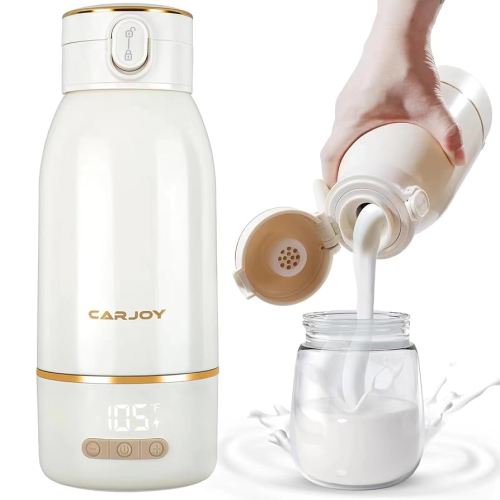 Cordless Portable Bottle Warmer, 17oz Big Capacity Travel Warmer for Breastmilk and Baby Formula, Fast Heating Milk Warmer for Baby with 2Hours Super Fast Charging,149℉ Pasteurization Function