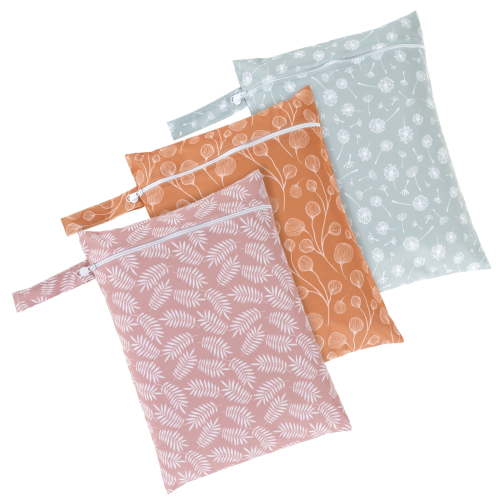 3Pcs Wet Dry Bags with Zipper Closure Waterproof Wet Storage Bag Large Capacity Reusable Wet Clothes Bag Portable Bathing Suit Bags for Swimsuits Baby Diapers Beach Pool