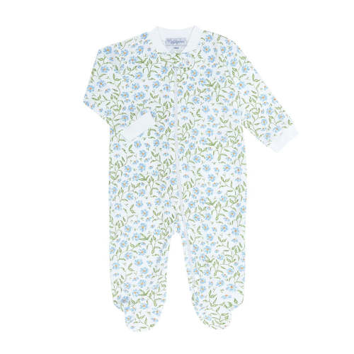 Blue Vines Zipper Footie