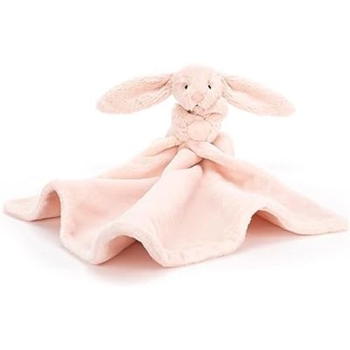 Jellycat Bashful Blush Bunny Soother, 13.5 inches | Security Blanket & Lovey for Babies | Baby Gift