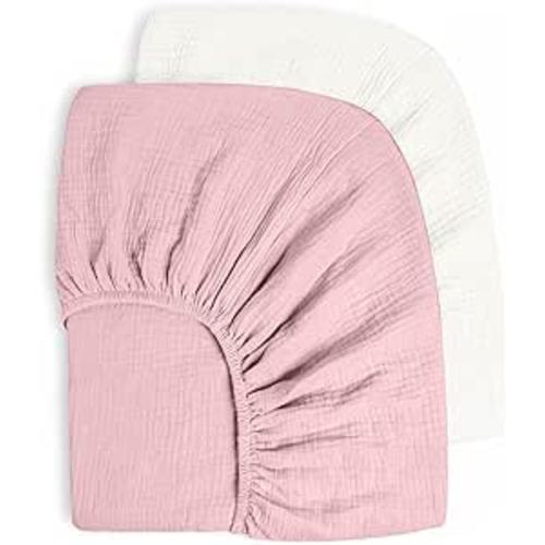 Amazon.com: Bearmoss Muslin Crib Sheets 100% Cotton Baby Crib Sheets Fitted for Standard Crib Mattress & Toddler Bed Mattress 52"x28" Soft Breathable Crib Sheets Neutral for Boys Girls - 2 Pack (Strawberry Milk) : Baby