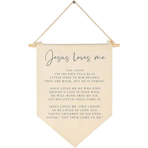 Bible Verse Sign-Scripture Decor-Baby Banner Shower Gift-Sunday School Song Decor-Flag Decor Gifts for Baby Boys Girls Kids-Banner Wall Gifts for Nursery Baby Room Playroom Bedroom Front Door