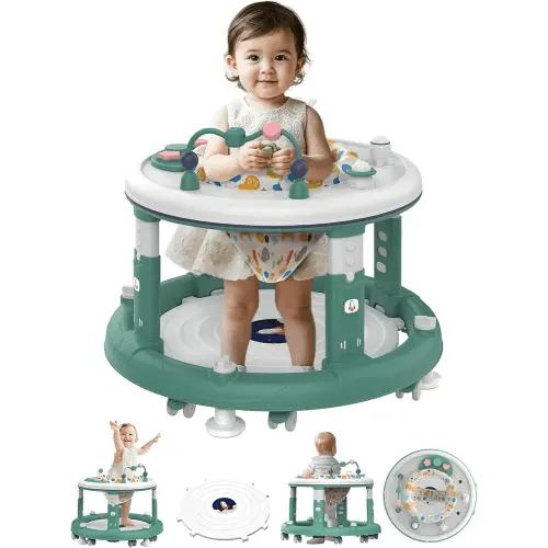 Baby Walker, Baby Jumper Activity Center, Baby Walkers and Activity Center, Baby Walker with Wheels for Boys Girls, Features 360 Degree Swivel Seat, Bounce Footpad for 6-18 Month(Green)