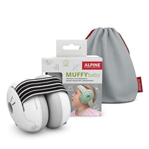 Alpine Muffy Baby Ear Protection for Babies and Toddlers up to 36 Months - CE & ANSI Certified - Noise Reduction Earmuffs - Comfortable Baby Headphones Against Hearing Damage & Improves Sleep - Black