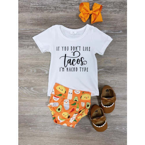 I'm Nacho Type Baby Girls Taco 2 Piece Outfit