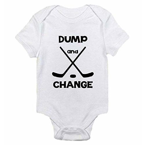 Cute Baby Hockey Bodysuit Creeper Dump and Change/Ice Ice Baby/Daddy Slipped One Past The Goalie