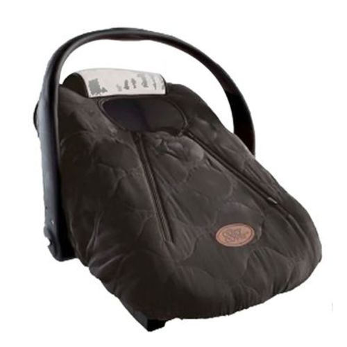 Cozybaby Cozy Cover Quilted Infant Car Seat Insulating Cover With Dual Zippers, Face Shield, And Elastic Edge For Travel During Winter Months, Black