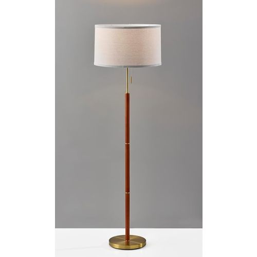 Walnut Brass Floor Lamp