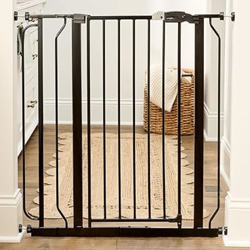 Regalo Safety 36" Extra Tall Baby Gate for Doorways & Bottom of Stairs, Pressure Mounted Walk Through Gate for Babies, Toddlers & Pets, Tested & Safe for 30 Years, American Designed, American Owned