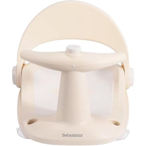 Bebamour Baby Bath Seat,Portable Toddler Child Baby Bathtub Seat for Babies 6 Months & Up,Sit Up Bath Seat for Baby (Khaki)