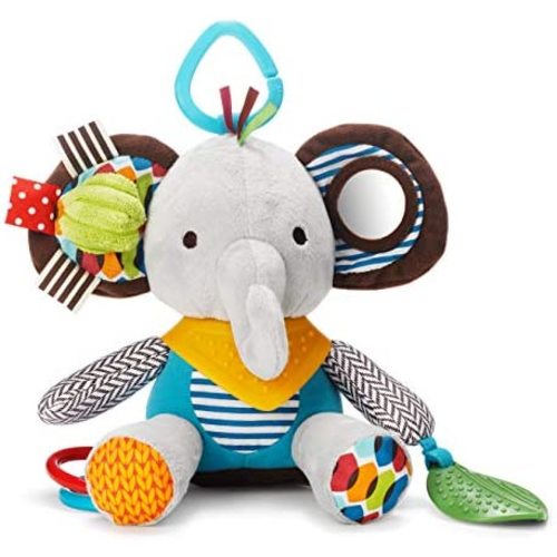 Skip Hop Bandana Buddies Baby Activity and Teething Toy with Multi-Sensory Rattle and Textures, Elephant