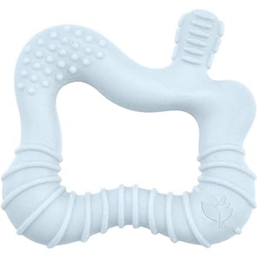 Green Sprouts Silicone Molar Teether, 12mo+, Platinum-Cured Silicone, Sterilizer Safe, Tested for Hormones - Light Blueberry