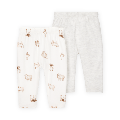 Baby 2-Pack PurelySoft Pull-On Pants - Grey/Ivory