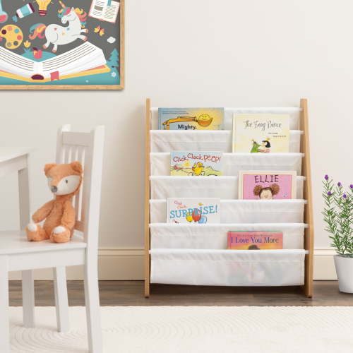 Humble Crew Kids Bookrack Supersized 6-Tier Storage Bookshelf, Natural/White