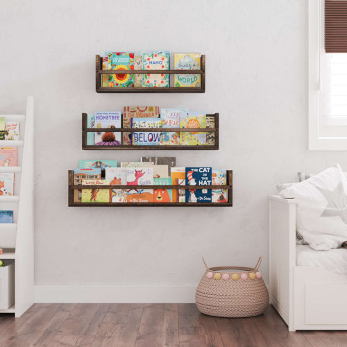 Millwood Pines Demarkus 3 Piece Paulownia Solid Wood Floating Shelf | Wayfair