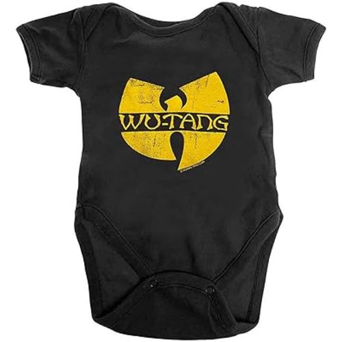 Wu-Tang Clan Baby Grow Band Logo Official Black 0 To 24 Months Size Medium (6 - 9 months)