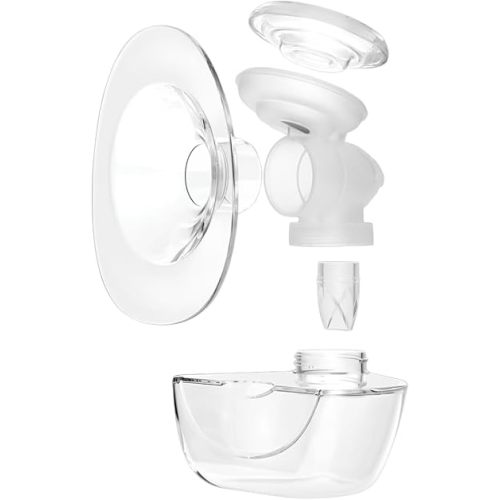 Zomee Fit Breast Shield Replacement Kit Includes; 25mm Flange, Breast Shield Body, Diaphragm, Duckbill Valve and 6 oz Removable, Portable Milk Bottle Storage Container (Pump Not Included)