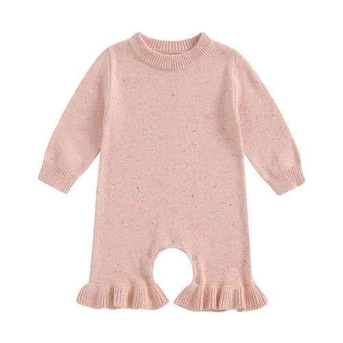 Baby Toddler Girls Sweater Romper Solid Color Long Sleeve Flare Legs J – August + Willow