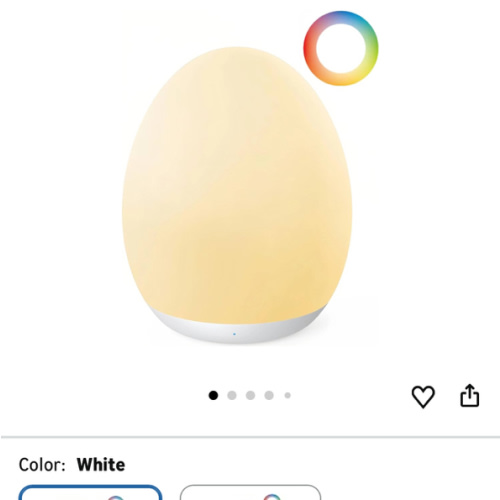 JolyWell Night Light for Kids, Baby Night Light with 7 Colors Changing Mode & Stepless Dimming, Nursery Night Light BPA Free,Rechargeable Egg Night Light for Breastfeeding 1h Timer & Touch Control