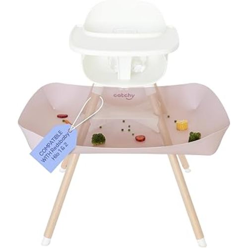 CATCHY -Food Catcher- Compatible with Lalo The Chair High Chair +11 Other High Chairs -Highchair Sold Separately- Baby & Toddler Food & Mess Catcher -Premium Linen Inspired- Under High Chair Accessory