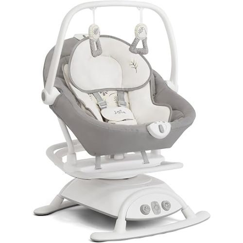 Cinnamon 2-in-1 Glider and Rocker – Multi-Motion Baby Swing and Rocker Combo with Plush Fabrics, Compact Design, and Multiple Recline Positions – Soothing Sounds & Gentle Vibrations (Fern)