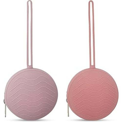 Silicone Pacifier Holder Case 2-Pack – BPA-Free, Food-Grade Silicone – Zippered Travel Pacifier Organizer – Portable Baby Case for Pacifiers, Teethers & Essentials – Dishwasher Safe