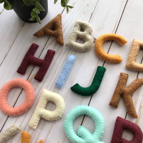 Felt letters boho, felt alphabet, preschool alphabet, learning alphabet, stuffed letters, learning at home, educational toy, montessori toys