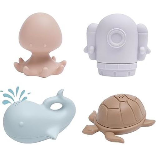 haakaa Ocean Squirter Baby Bath Toy- Mold Free Food Grade Silicone Bathtub Squirt Toys for Toddler 1-3, BPA-Free Squeeze Floating Bath Tub Toys for Babies & Infant 6-12 Months