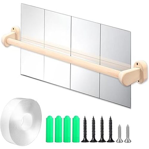 Montessori Mirror with bar Baby Pull up bar Montessori Mirror Baby Safe Baby Standing Support,Toddler Pull Up Bar,Learning to Walk Mirro r Wall Mounted