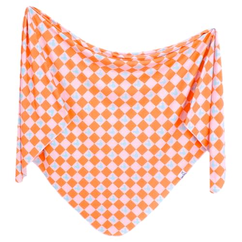 Copper Pearl 'Mickey Mouse Check' Large Premium Knit Baby Swaddle Receiving Blanket