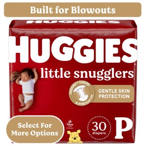 Huggies Little Snugglers Baby Diapers, Size Preemie (up to 6 lbs), 30 Ct (Select for More)