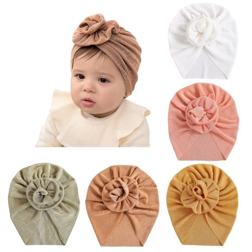 Newborn Babies Headwrap Hat Infant Toddler Cotton Soft Cute Nursery Beanie Headbands Top Bowknot Cap
