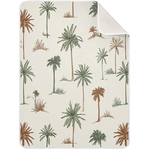 Kigai Palm Tree Baby Blanket for Girls Boys 30x40 inch Super Soft & Breathable Receiving Blanket Swaddling Wrap for Infant Toddler