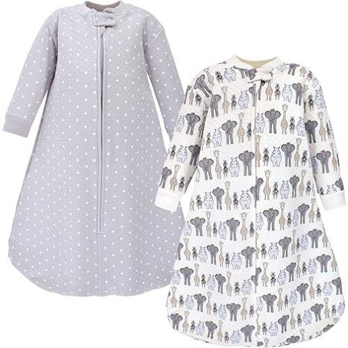 Hudson Baby Unisex Baby Premium Quilted Long Sleeve Sleeping Bag and Wearable Blanket
