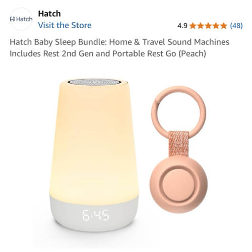 Hatch Baby Sleep Bundle: Home & Travel Sound Machines Includes Rest 2nd Gen and Portable Rest Go (Peach)