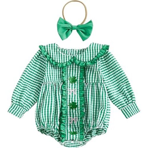 Giraropa Baby Girl Outfits Smocked Bubble Romper Jumpsuit Long Sleeve Bodysuit Cute Newborn Infant Fall Winter Clothes