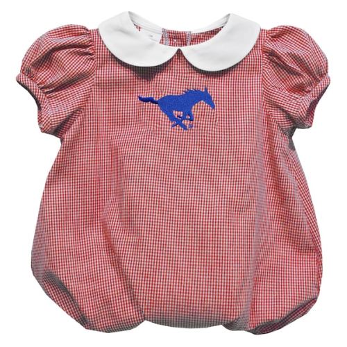 Girls Infant Vive La Fete Red SMU Mustangs Puffy Bubble Dress - 12m