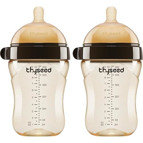 Bottles for Breastfed Baby Who Refuses Bottle Toddler Breastlike Breastfeeding PPSU Bottle That Looks Like A Breast 10oz/300mL 0-3 Months 2 Pack