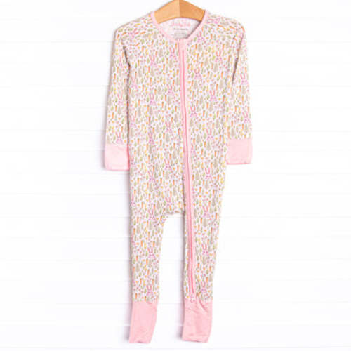Cottontails and Carrots Bamboo Zippy Pajama, Pink – Stitchy Fish