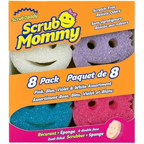 Scrub Daddy Scrub Mommy Dual-Sided Scrubber and Sponge, Variety Pack of 8