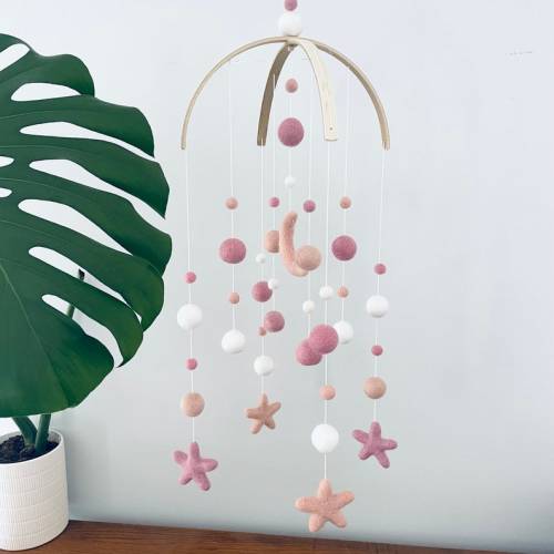 In Stock Felt Baby Mobile Felt Moon & Stars Baby Nursery - Etsy