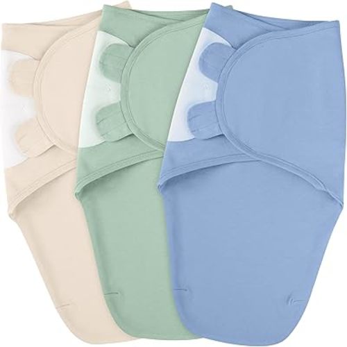 Baby Swaddles for Newborns - 100% Cotton Baby Swaddles 0-3 Months, 3 Pack Newborn Swaddle Sack for Baby Girl & Boy, Breathable Soft Preemie Swaddles