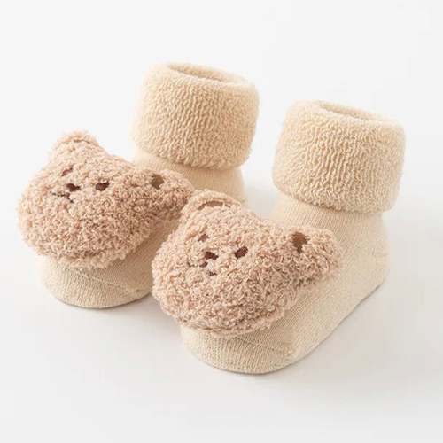 Slipper Socks, Cream Bear